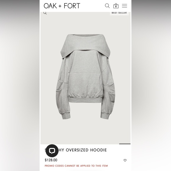 OAK + FORT Sweaters - Oak + Fort Gray Slouchy Oversized Hoodie Sweater